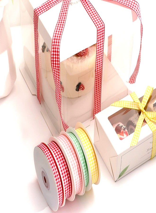 MSCFTFB 50 Yards Narrow Gingham Ribbon 3/8inch Plaid Ribbon Grid Woven Lace Trim for Jewelry Making Gift Wrapping Bows Floral Bouquet Home Decor (Coffee) - Image 5